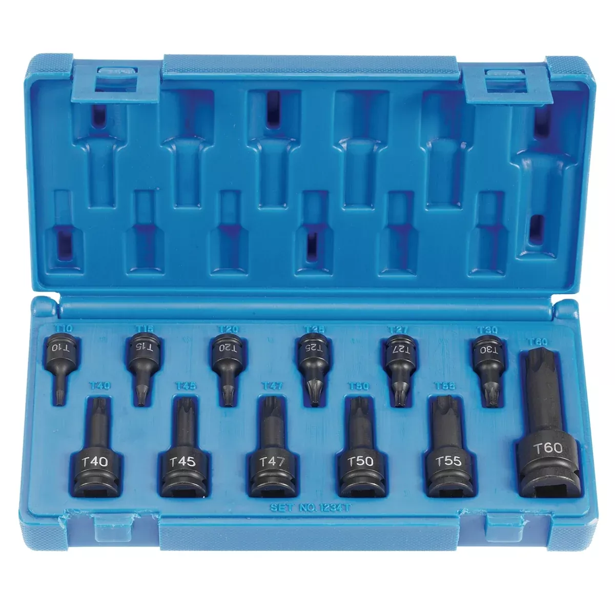 Assorted Drive 12-Piece Int. Star Impact Driver Set GRE1234T Grey Pneumatic