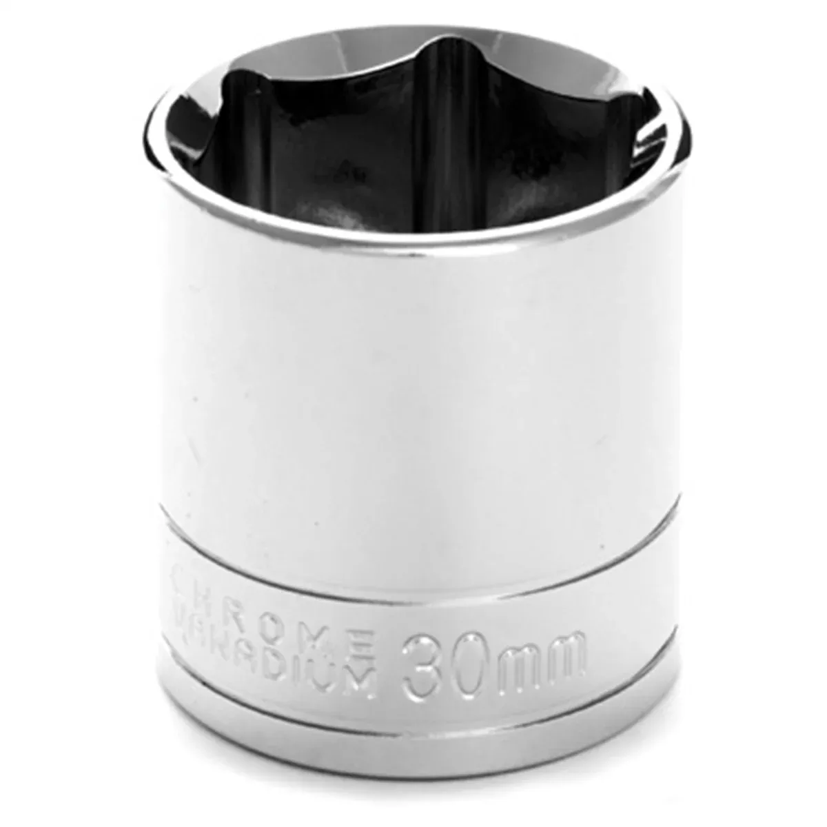 Chrome Socket, 1/2" Drive, 30mm, 6 Point, Shallow WLMW32230 Wilmar Corp. / Performance Tool