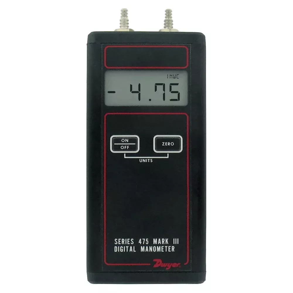 Dwyer 475-2-FM Handheld Digital Manometer 0-40 Inches w.c.