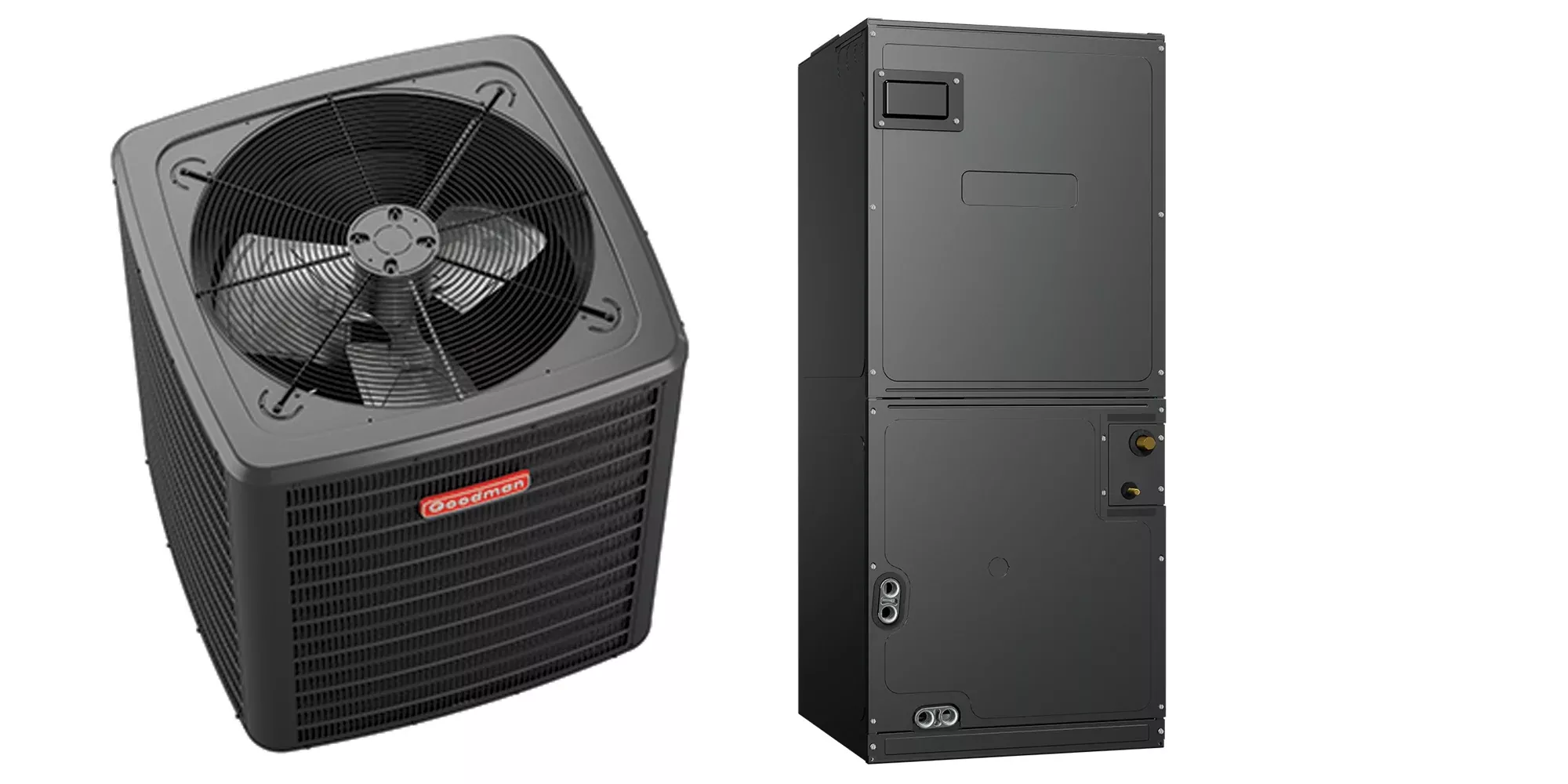 Goodman - 3.5 Ton Cooling - 42k BTU/Hr Heating - Heat Pump + Air Handler System - 14.5 SEER2 - 7.5 HSPF2