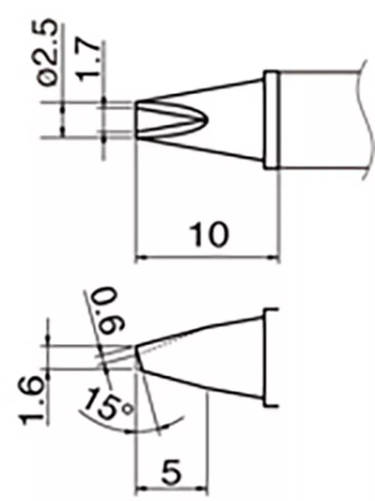 Hakko T12-1610 Soldering Tip With V-Groove