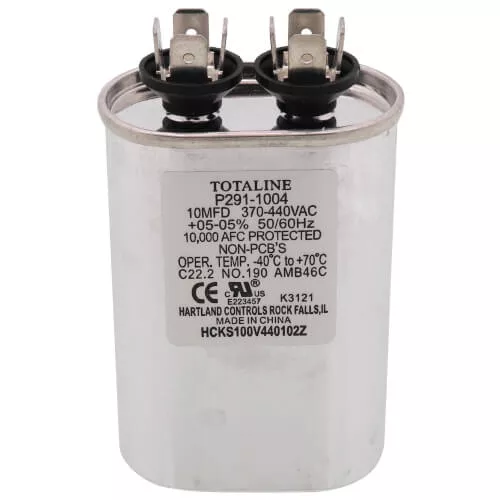 Heil Quaker 1186823 10 MFD 370/440V Oval Run Capacitor