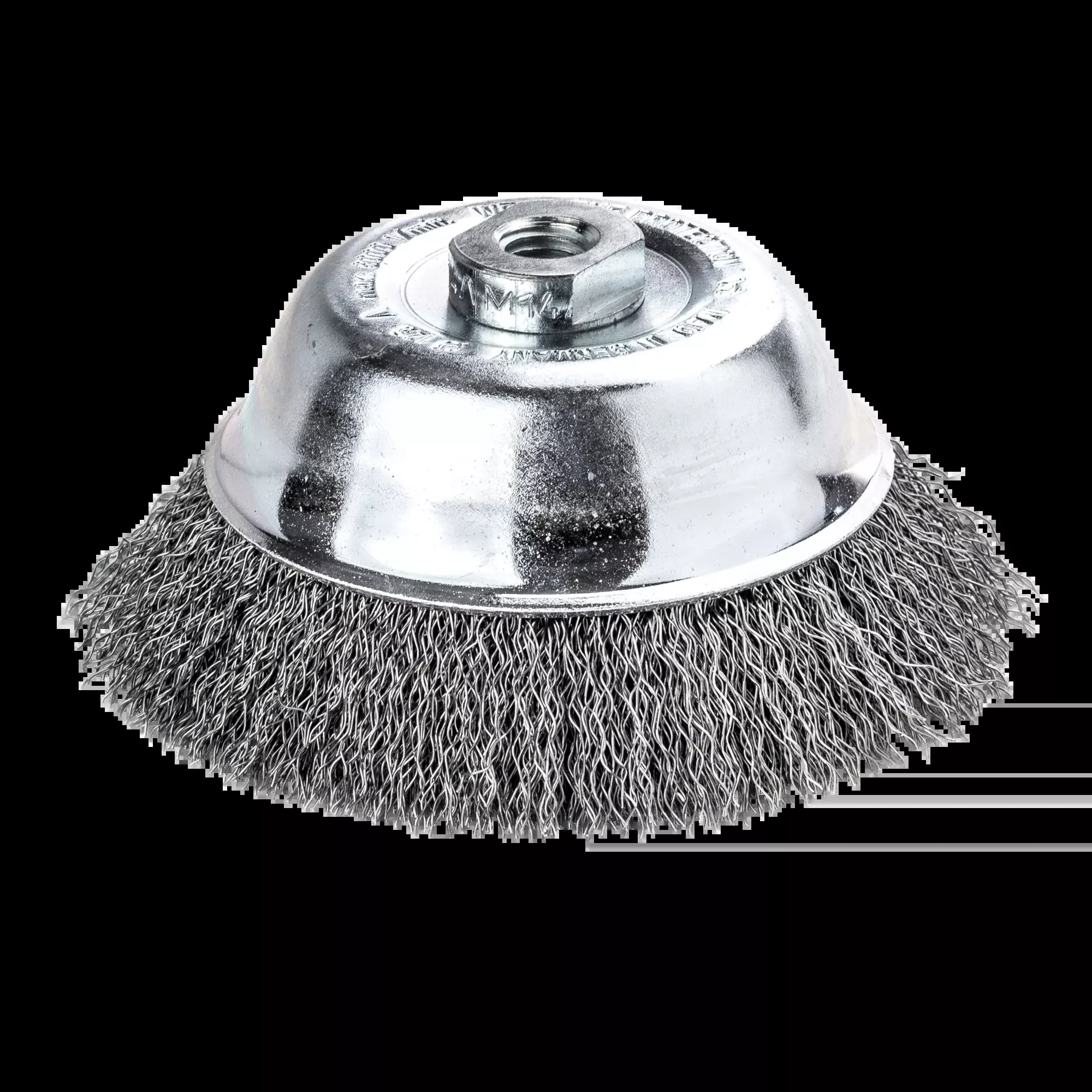 Lessmann Cup Brushes Dia 75mm Steel Wire STA Crimped 0.35mm Thread M14