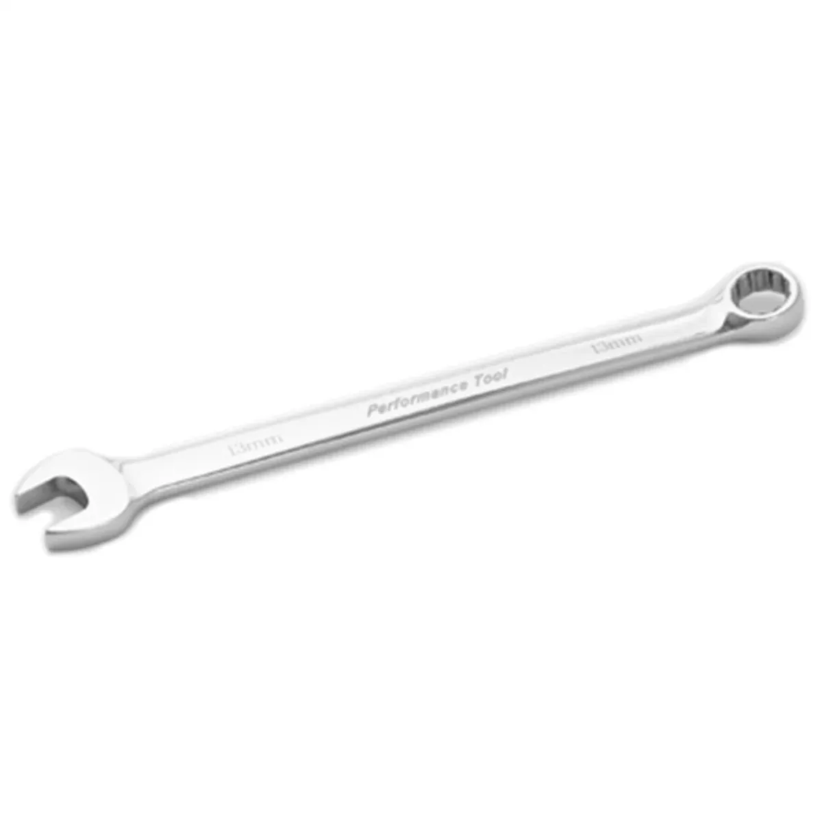 Long Chrome Combination Wrench, 13mm, with 12 Point Box End, Fully Polished, 8-1/16" Long WLMW30113 Wilmar Corp. / Performance Tool