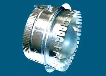 M&M Manufacturing 507D6 Ductboard Starting Collar With Quadrant Damper 6 Inches