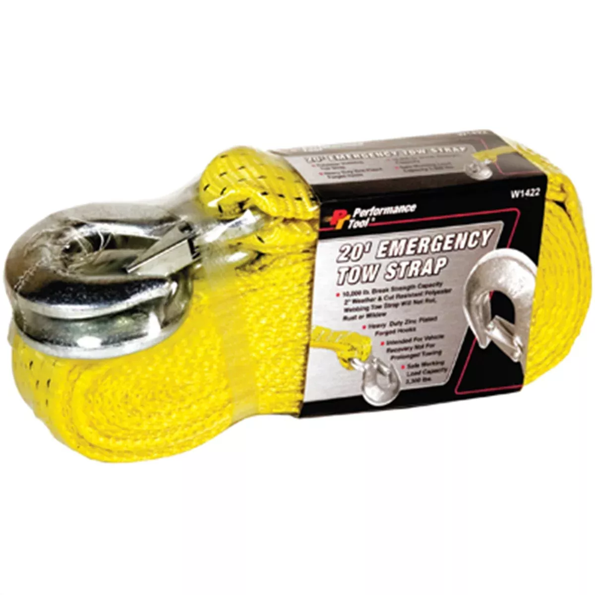 Performance Tool 2 in. x 20 ft. Emergency Tow Strap, 10,000 lbs. Capacity WLMW1422 Wilmar Corp. / Performance Tool