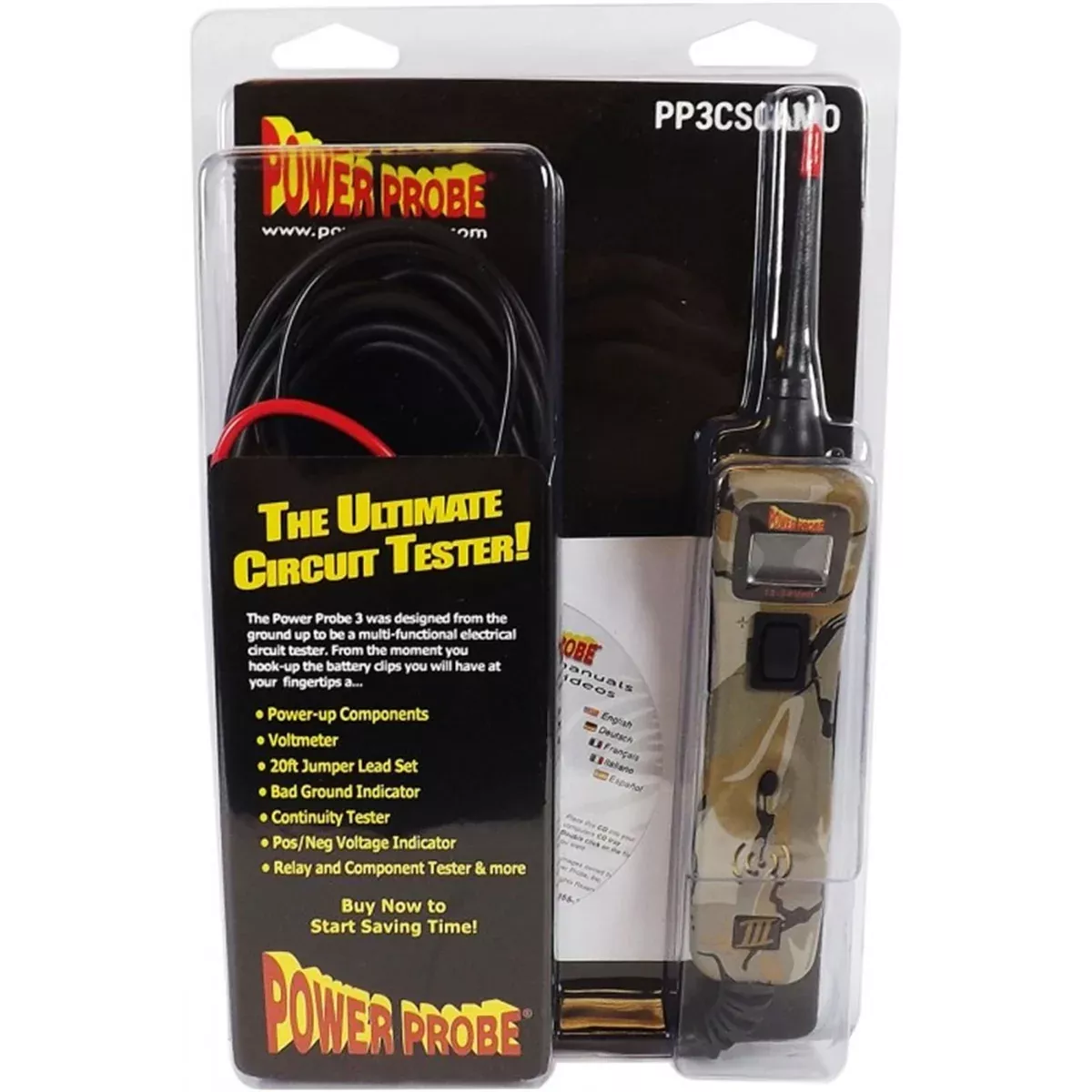 Power Probe TEK III Circuit Tester - Clamshell Camo PPRPP3CSCAMO Power Probe tek