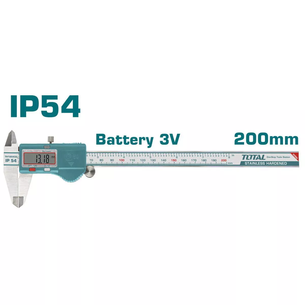 TOTAL TOOLS Digital caliper (8 ) / Range 0200mmTMT322006